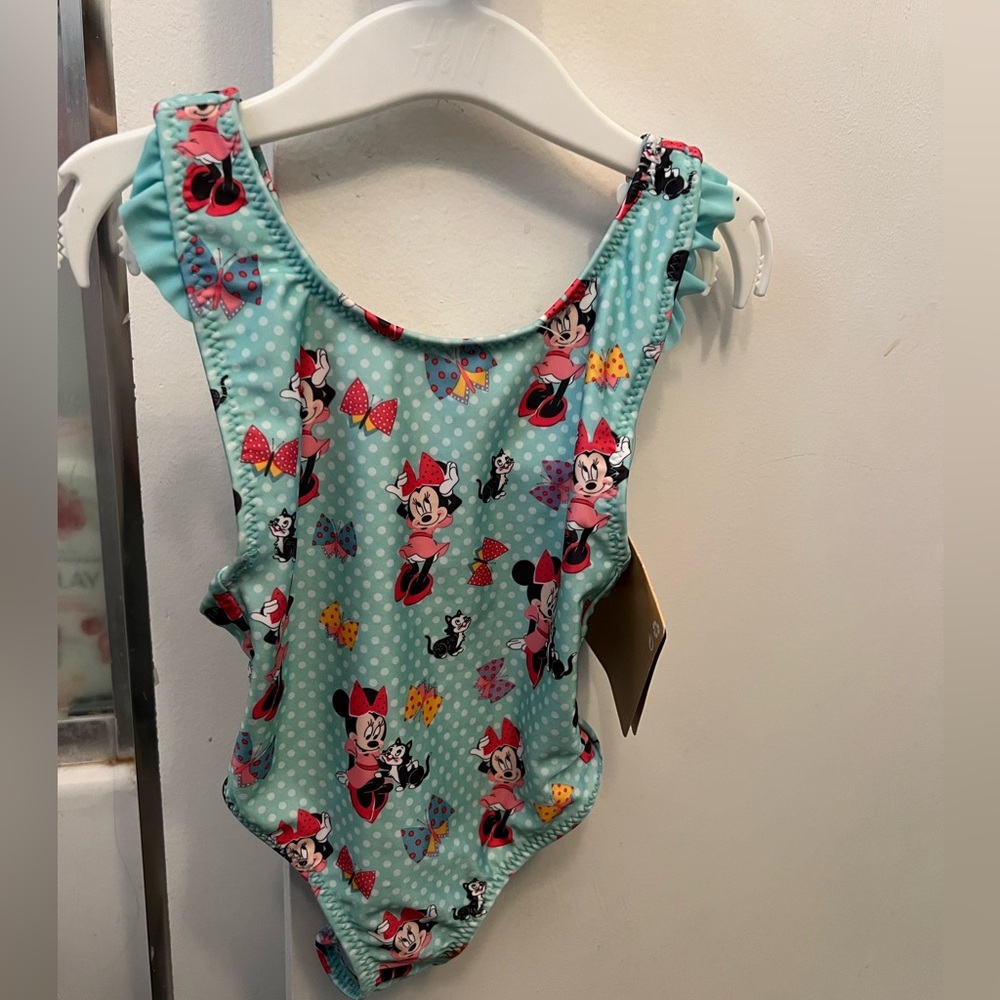 Disney Minnie Mouse Aqua Swimsuit with Pink Accents